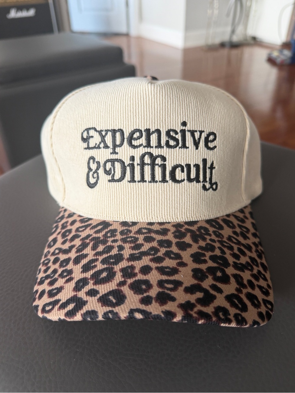 Expensive & Difficult Beige Leopard Baseball Cap